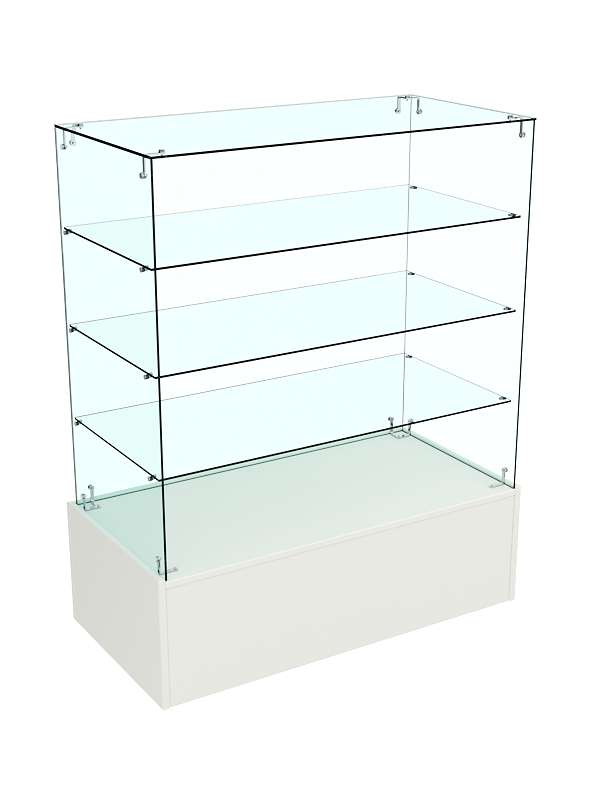 Прилавок Истра на подиуме из ДСП №28 (открытый) Белый