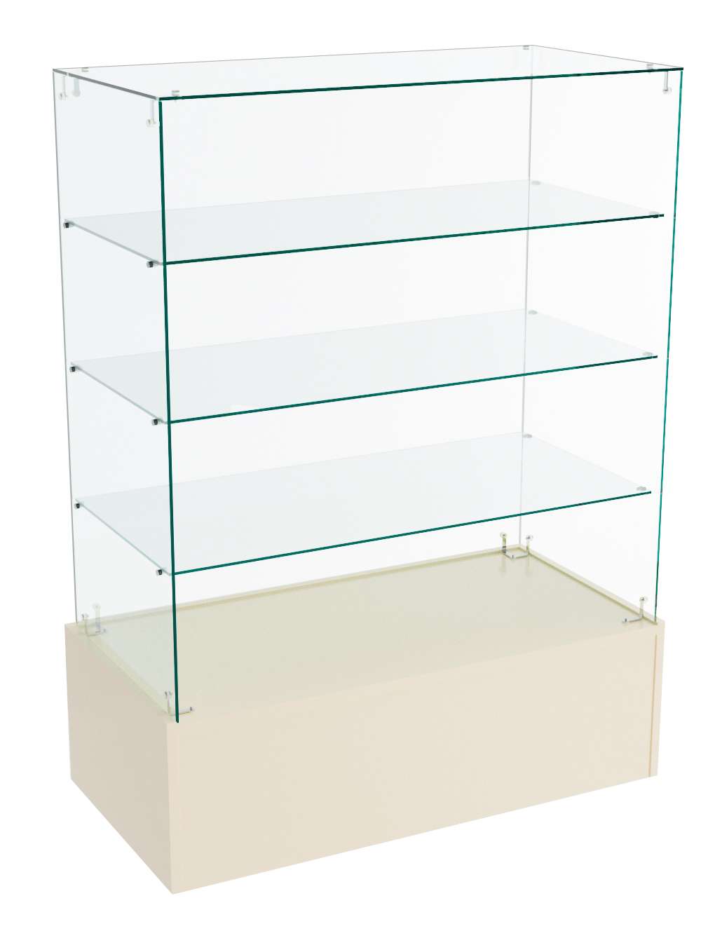 Прилавок Истра на подиуме из ДСП №28 (открытый) Крем Вайс