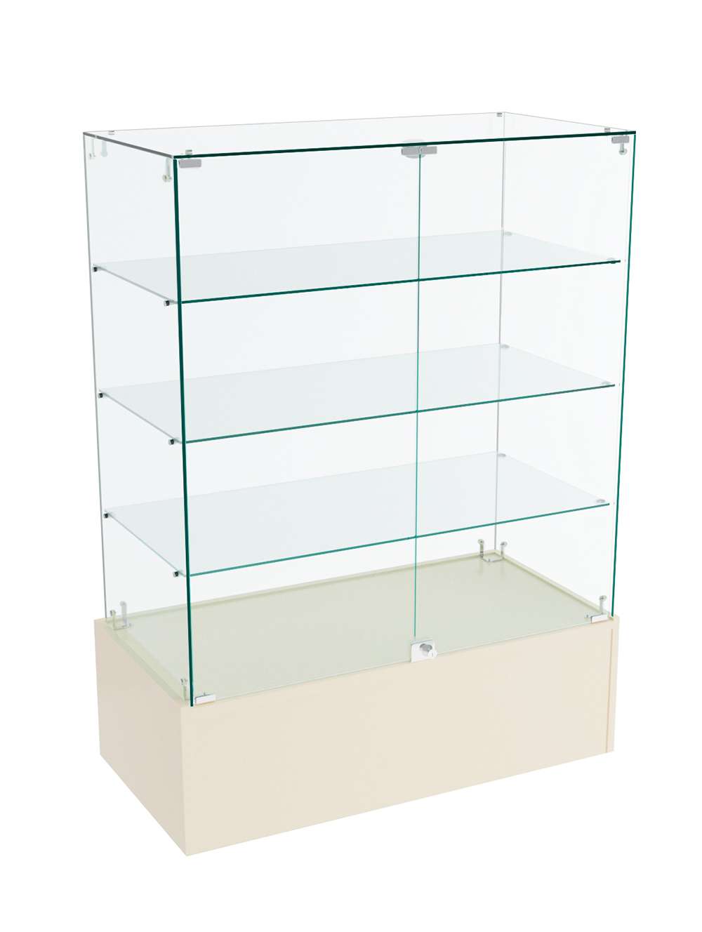 Прилавок Истра с дверками из стекла №128 (закрытый) Крем Вайс