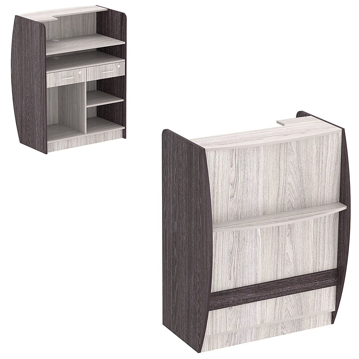 Прилавок кассовый Бриз №1 Ясень Анкор светлый + Ясень Анкор темный