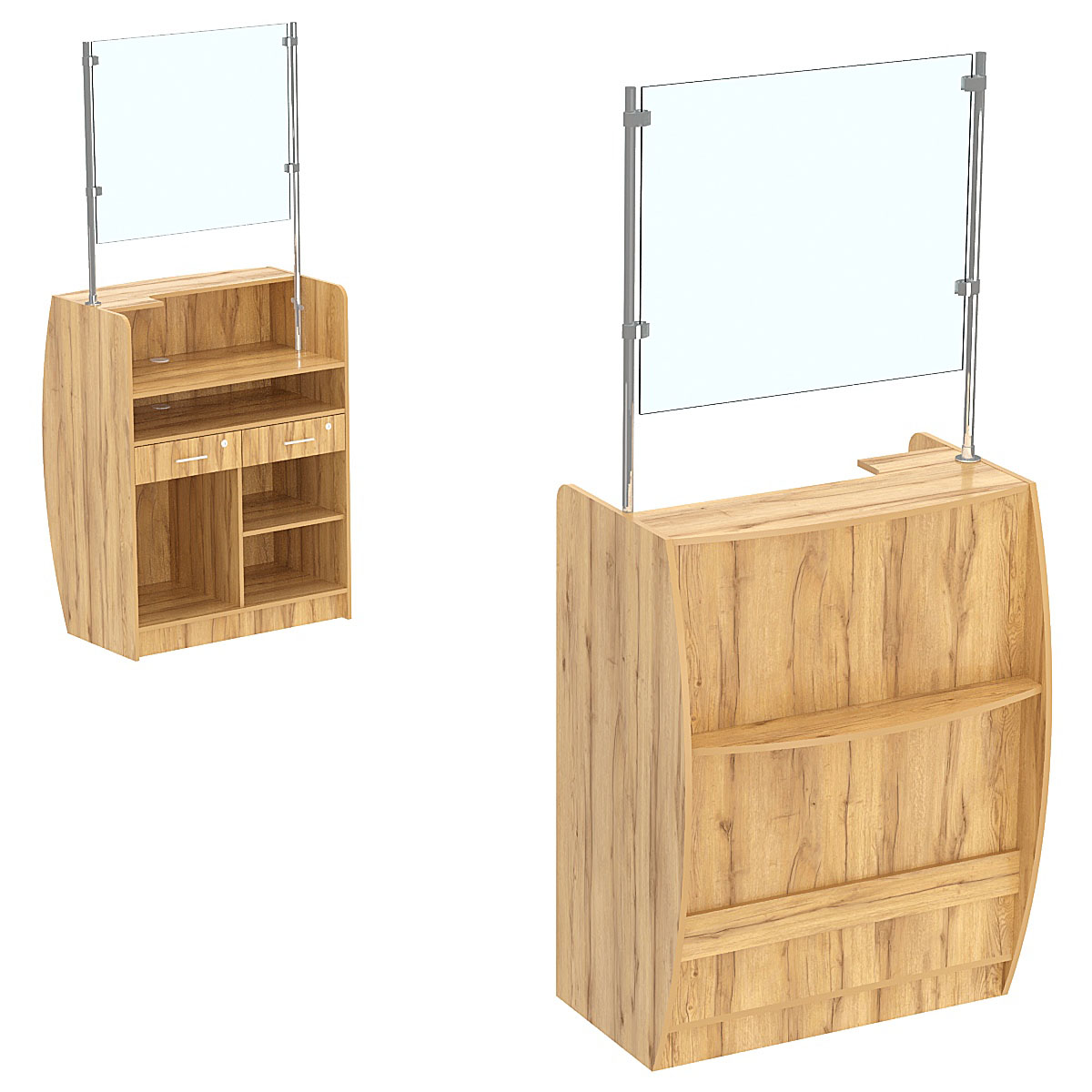 Прилавок кассовый Бриз с экраном №1-Э Дуб Золотистый