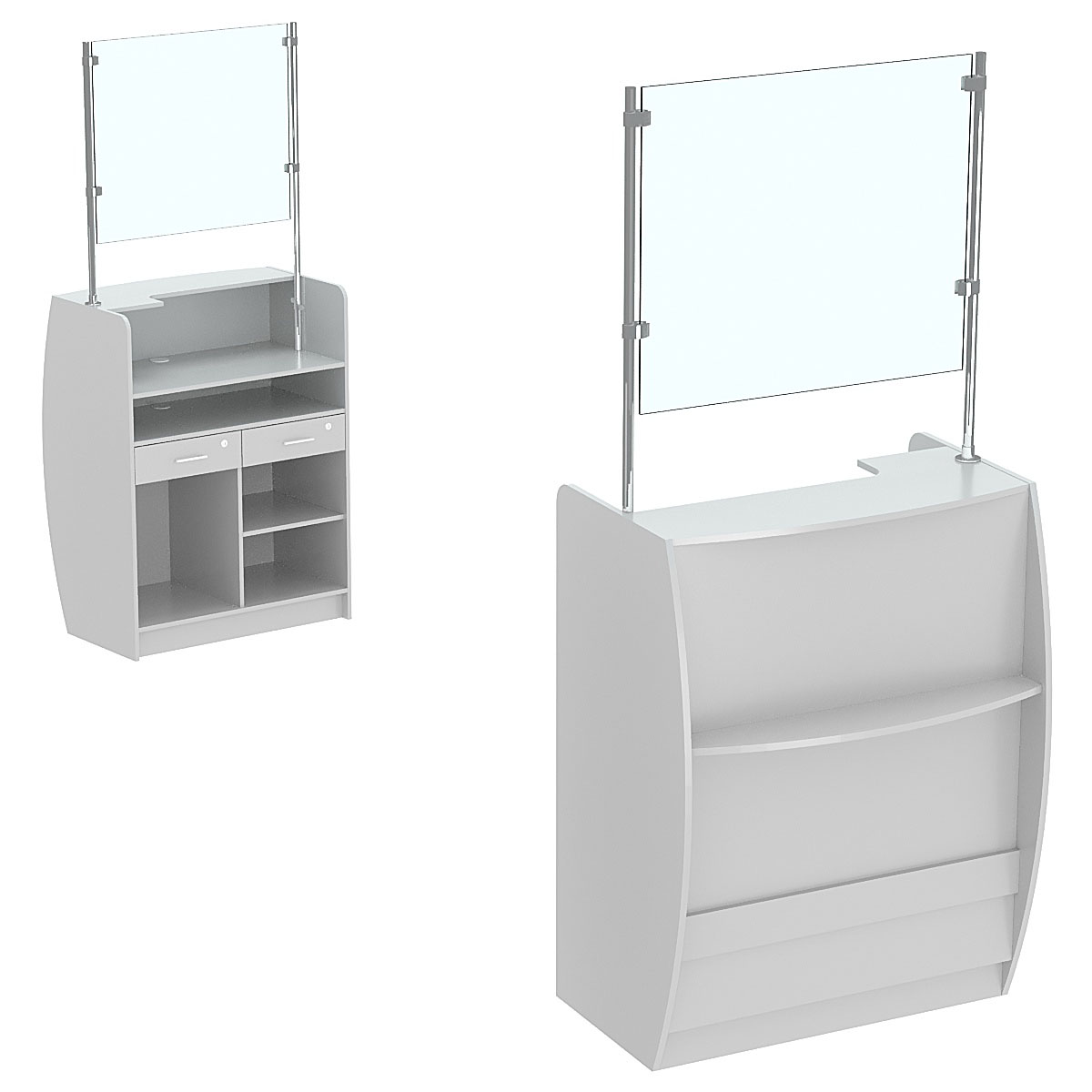 Прилавок кассовый Бриз с экраном №1-Э Серый