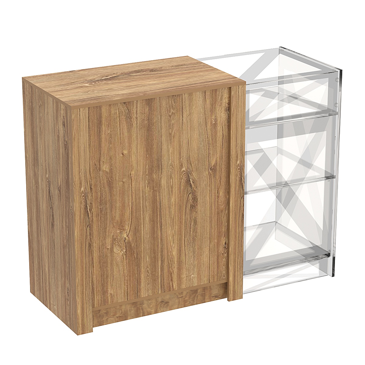 Прилавок из ДСП Модерн №1-КР-900 концевой Дуб канзас коричневый Н1113 ST10