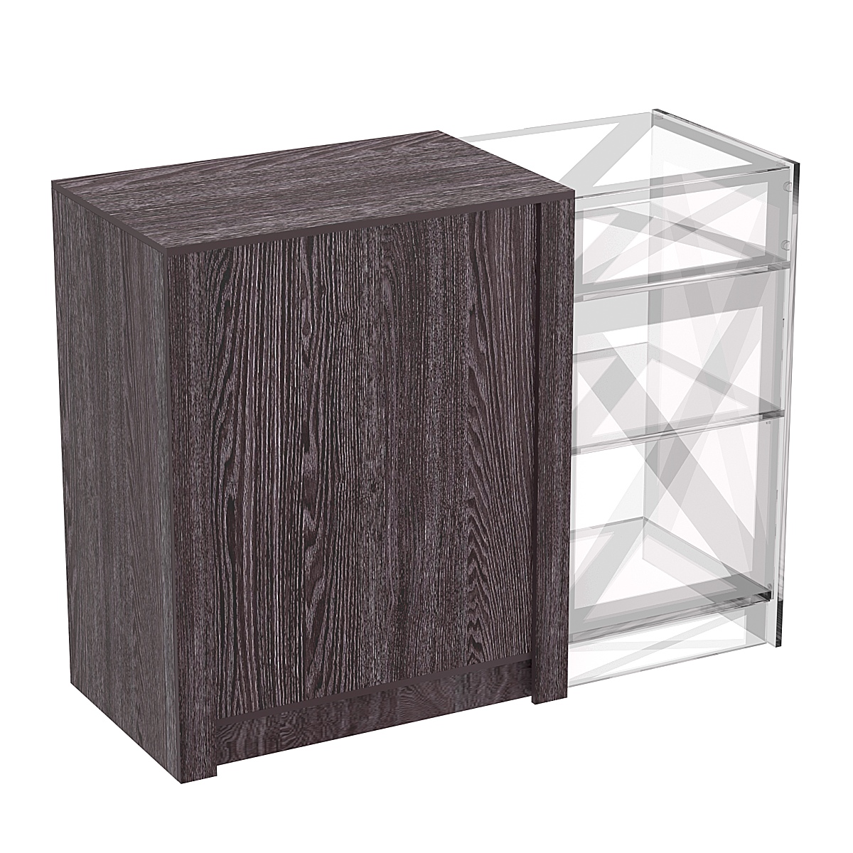 Прилавок из ДСП Модерн №1-КР-900 концевой Ясень Анкор темный - U31105