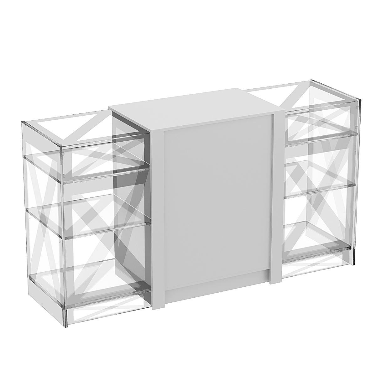 Прилавок из ДСП Модерн №1-КР-900 центральный Серый