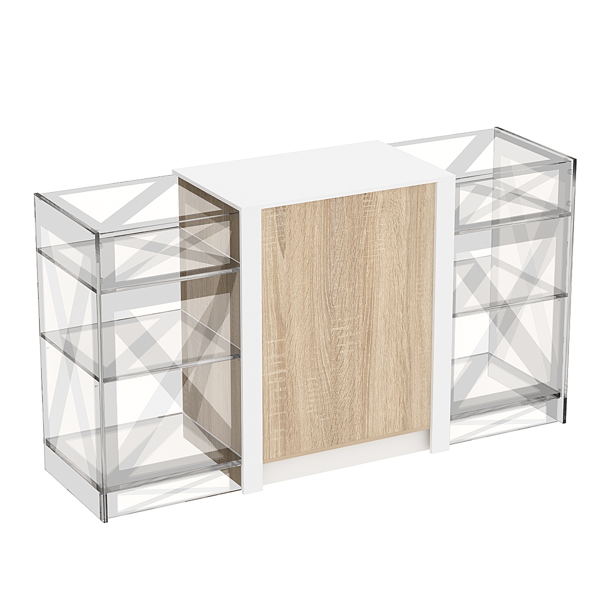 Прилавок из ДСП Модерн №1-КР-900 центральный Дуб Сонома + Белый