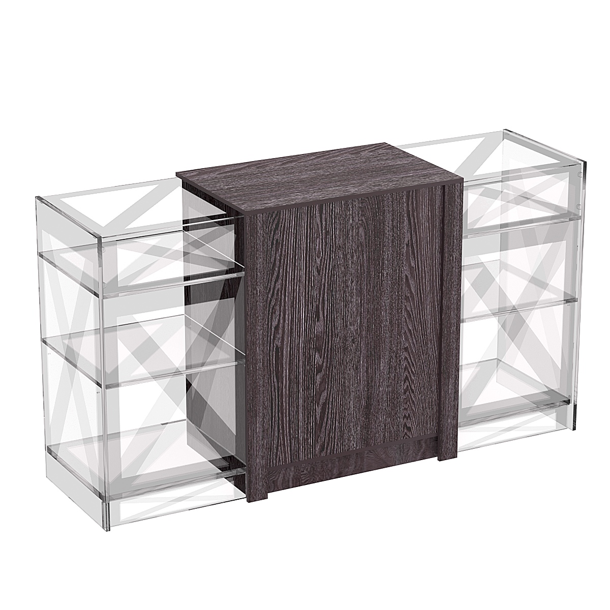 Прилавок из ДСП Модерн №1-КР-900 центральный Ясень Анкор темный - U31105