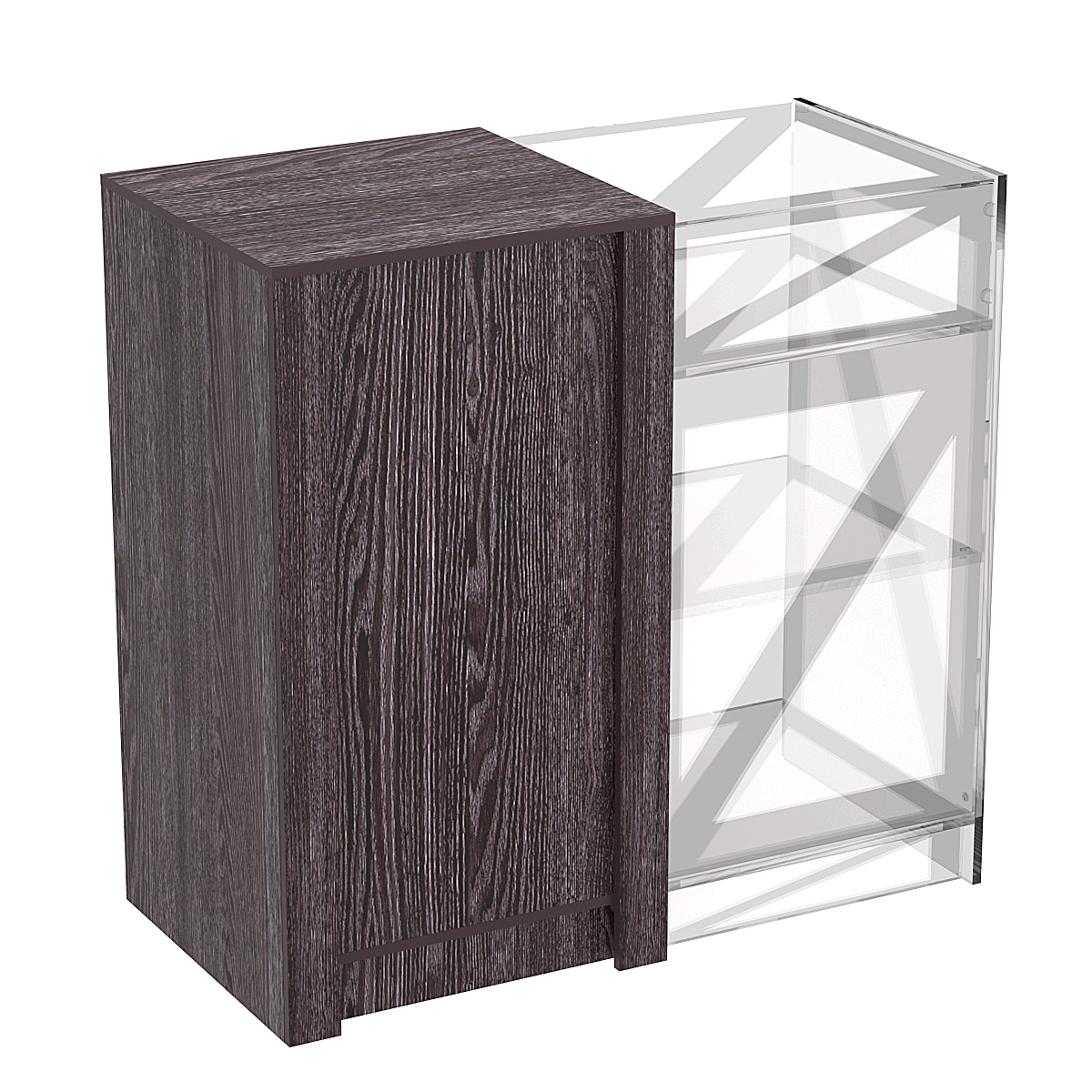 Прилавок из ДСП Модерн №1-КР-600 концевой Ясень Анкор темный - U31105