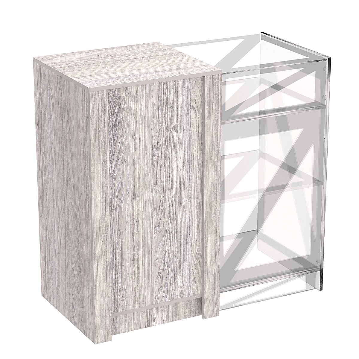 Прилавок из ДСП Модерн №1-КР-600 концевой Ясень Анкор светлый - U31104