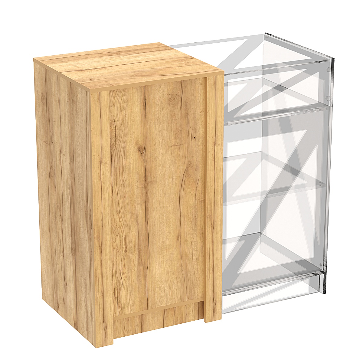 Прилавок из ДСП Модерн №1-КР-600 концевой Дуб Золотистый