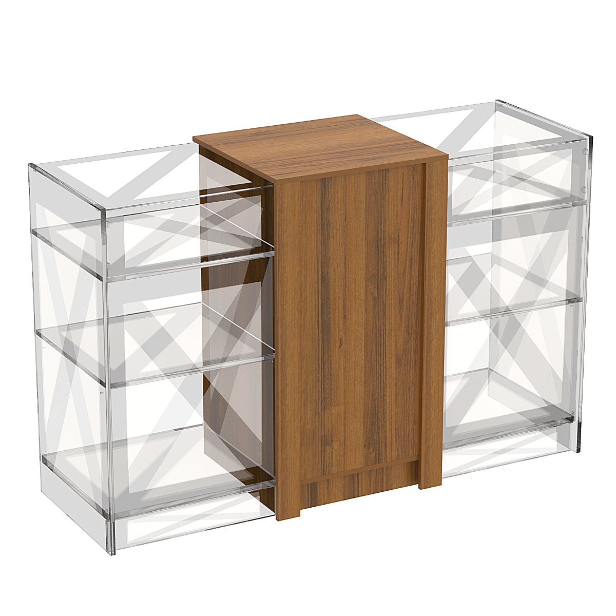 Прилавок из ДСП Модерн №1-КР-600 центральный Орех