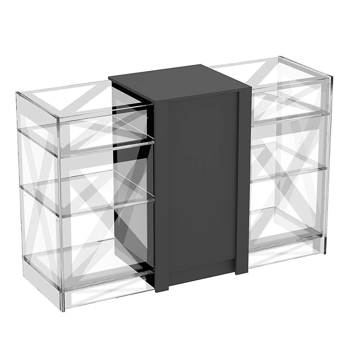 Прилавок из ДСП Модерн №1-КР-600 центральный Черный