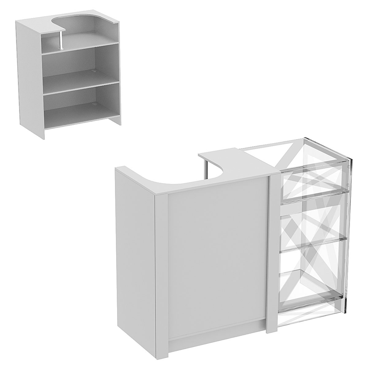 Прилавок из ДСП Модерн №1 под кассу концевой Серый