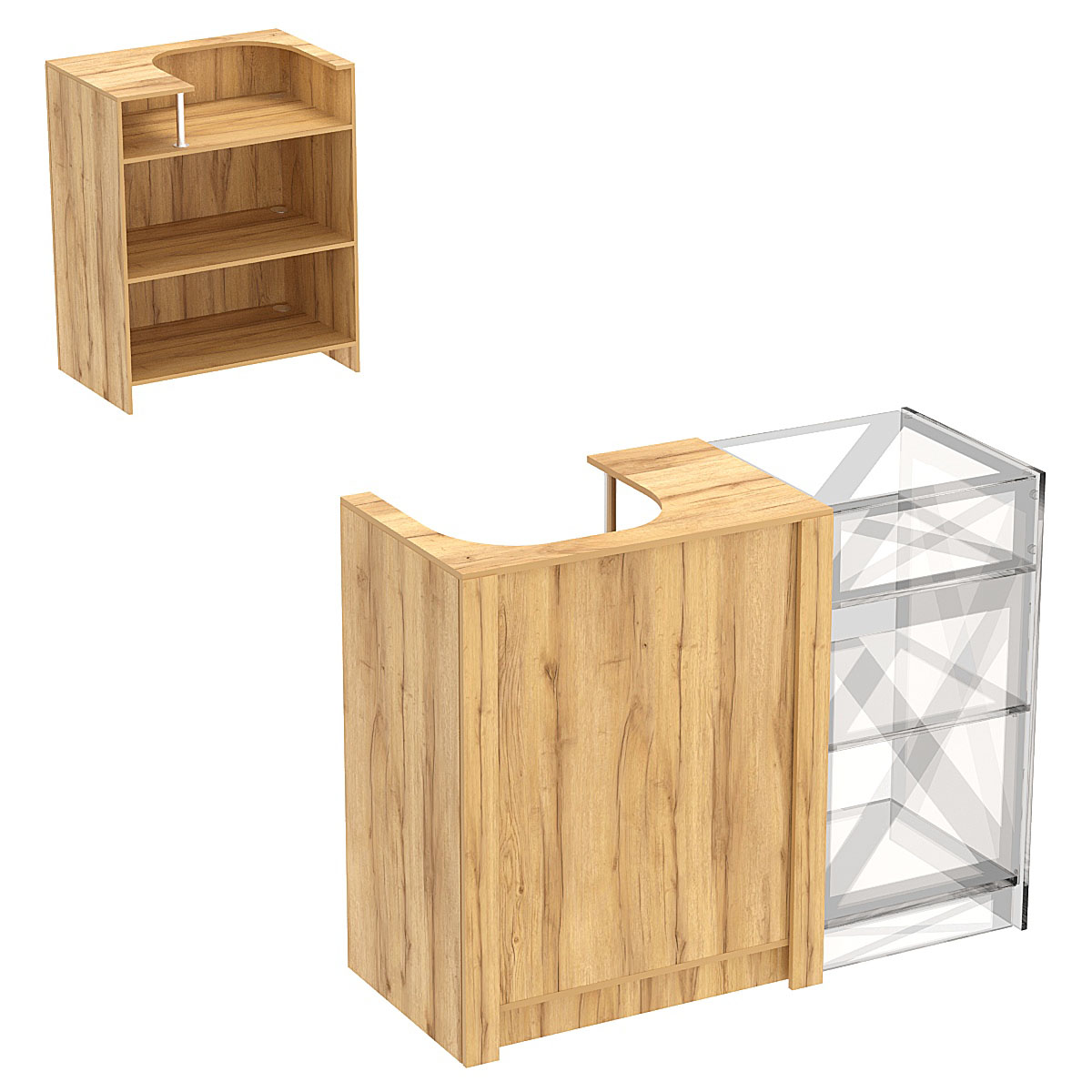 Прилавок из ДСП Модерн №1 под кассу концевой Дуб Золотистый