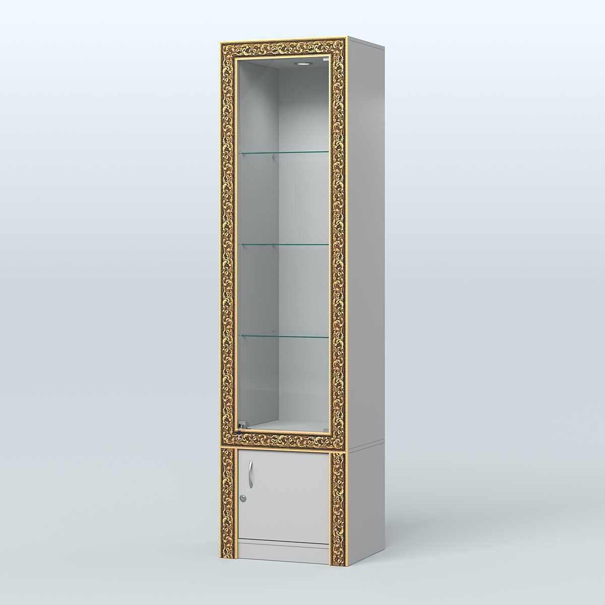 Витрина из ДСП с декором №ВБА-2 Серый