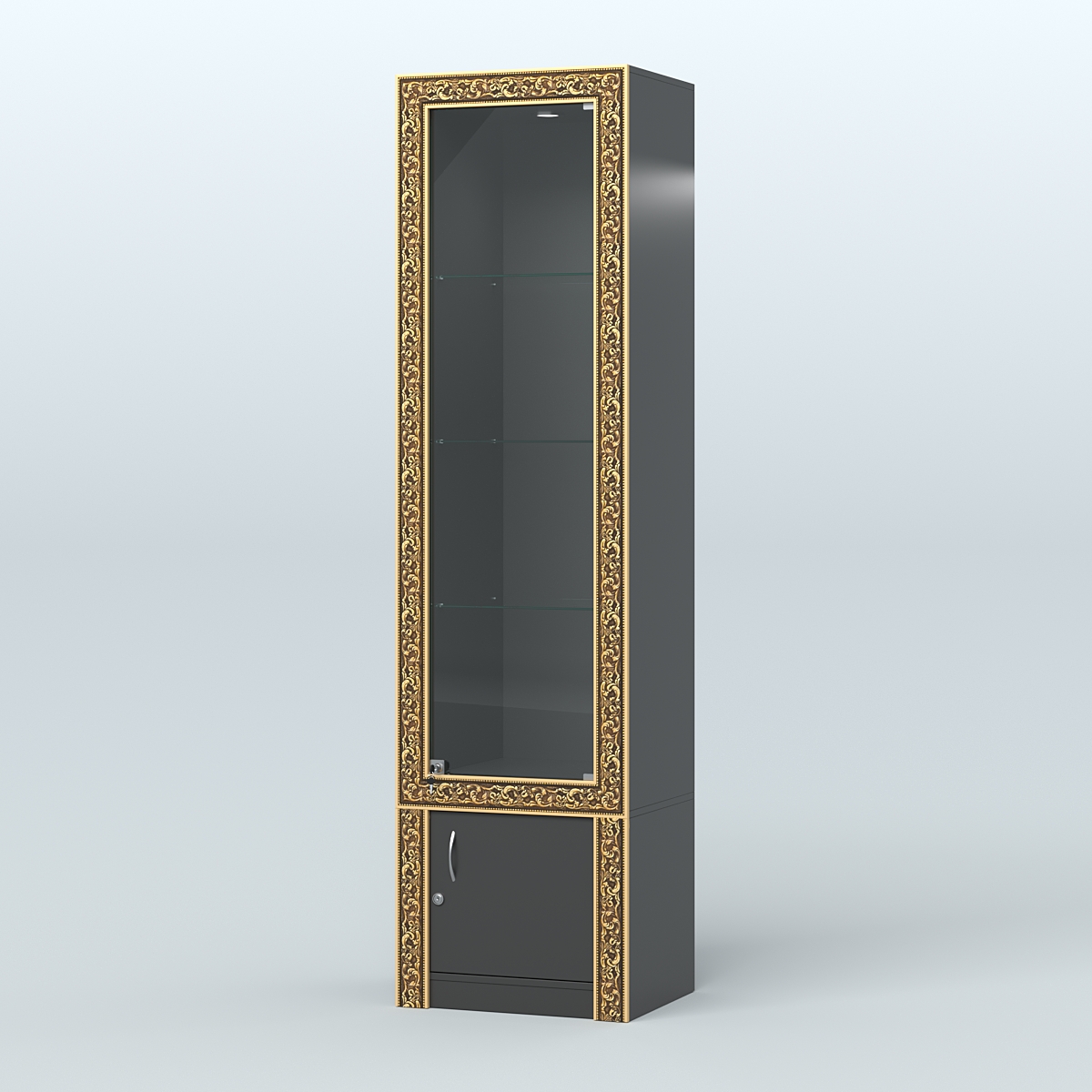 Витрина из ДСП с декором №ВБА-2 Черный