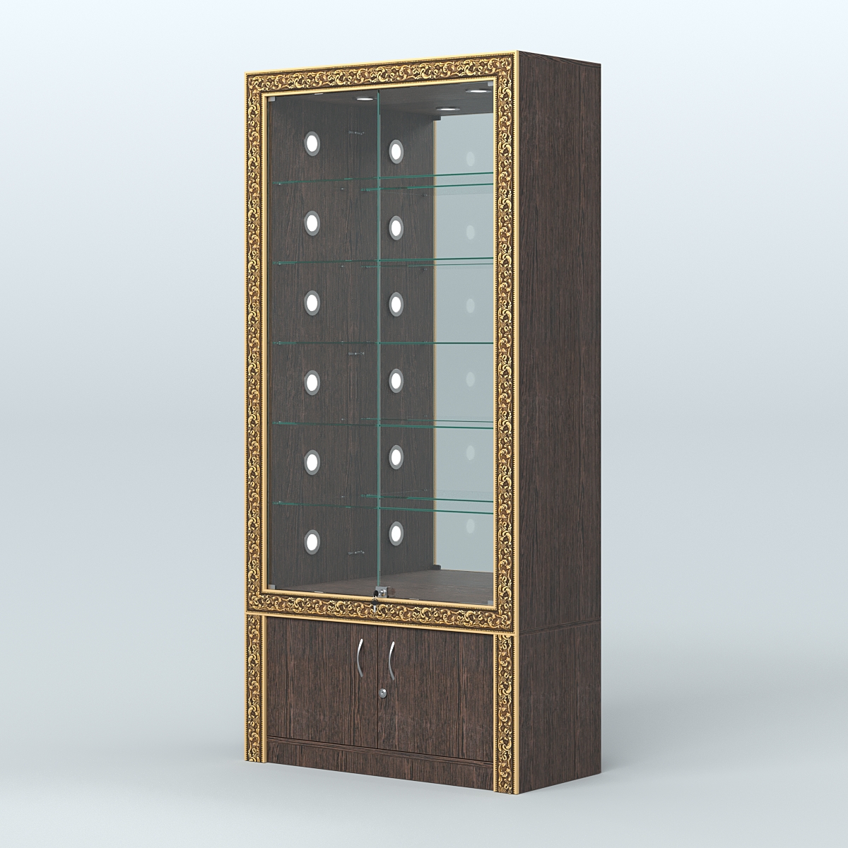 Витрина центральная с декором №ВБА-503С Дуб Венге