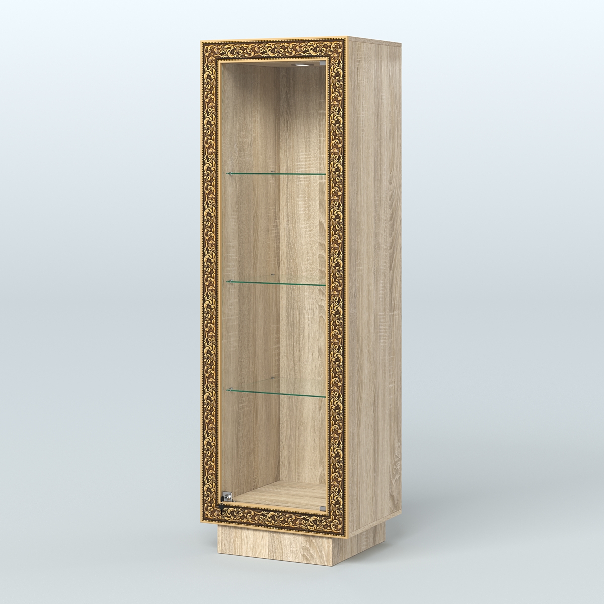 Низкая витрина из ДСП с декором НБА-1 Дуб сонома