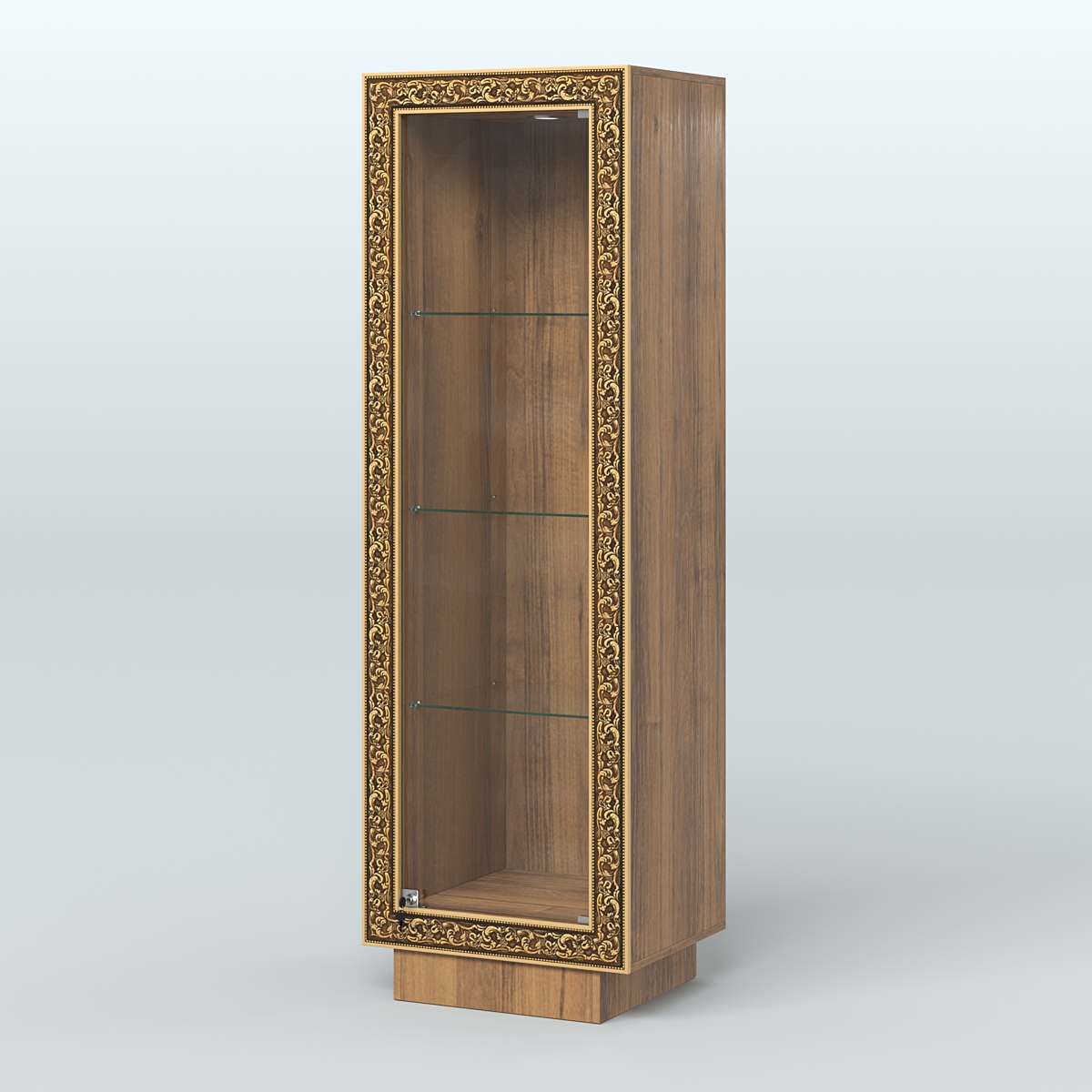 Низкая витрина из ДСП с декором НБА-1 Орех