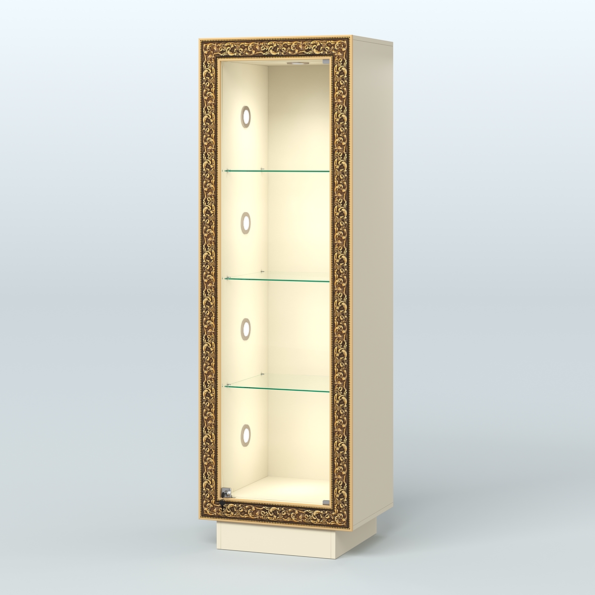 Низкая витрина с декором на цоколе НБА-1С Крем Вайс