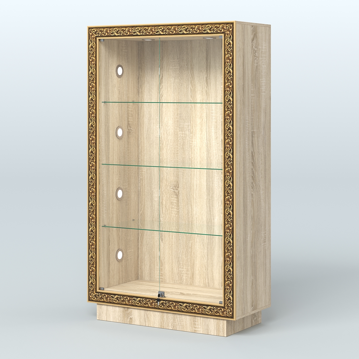 Низкая закрытая витрина с декором НБА-5С Дуб сонома