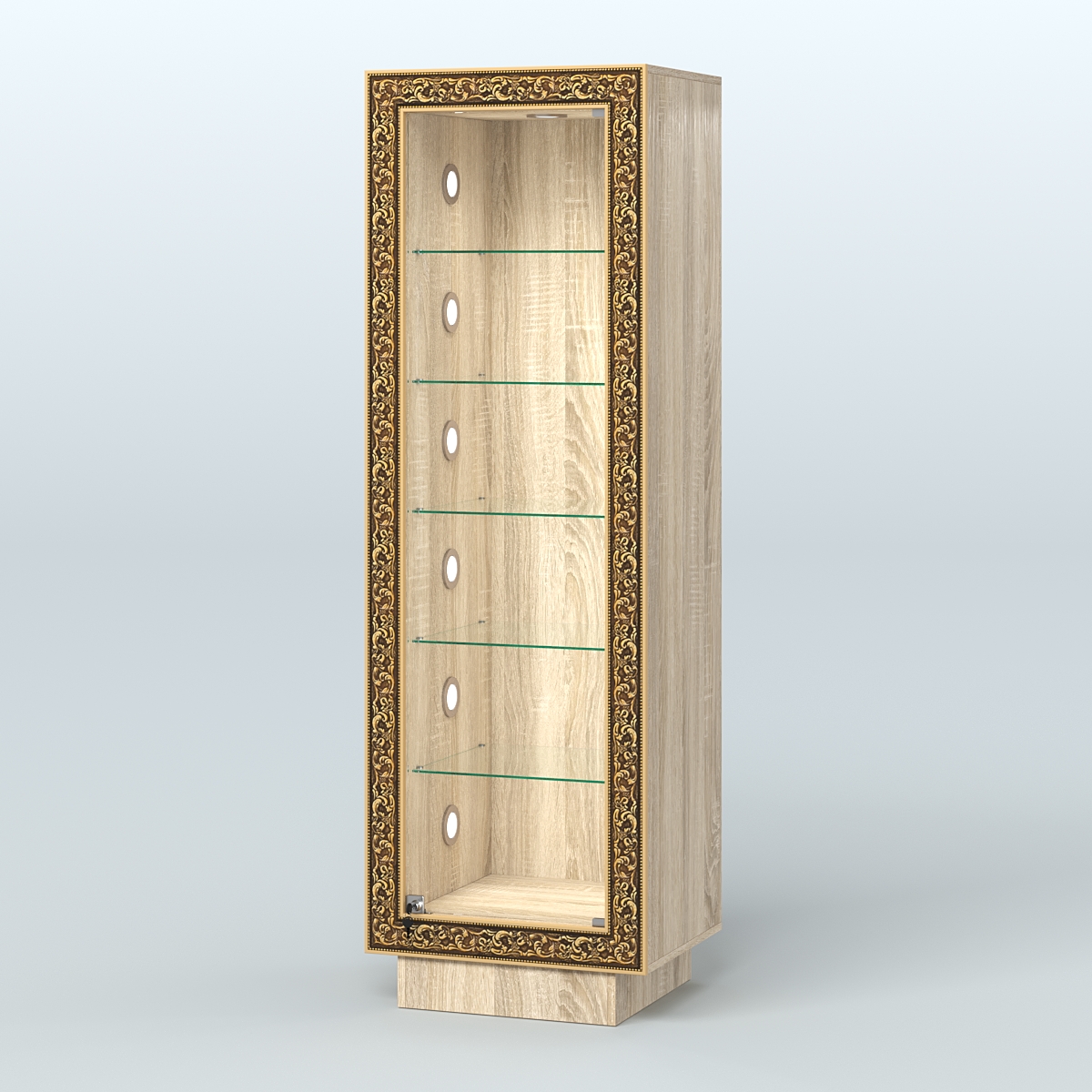 Низкая витрина декорированная НБА-501С Дуб сонома