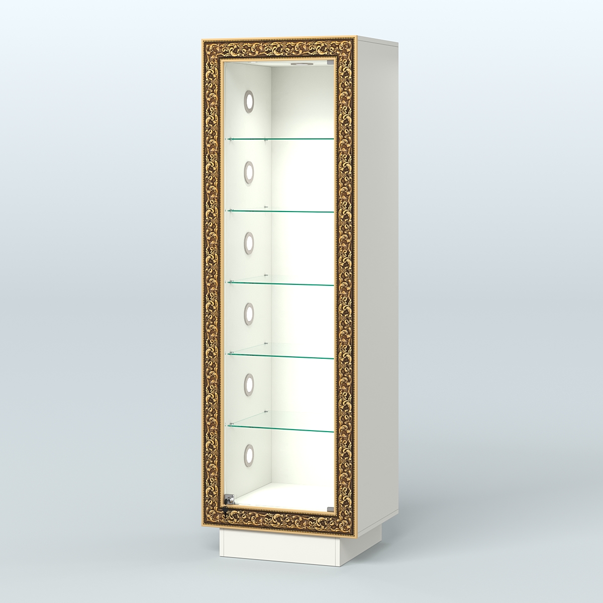 Низкая витрина декорированная НБА-501С Белый