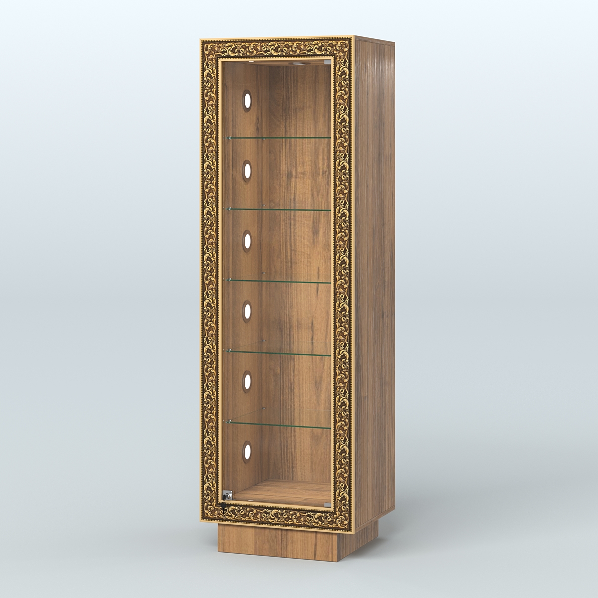 Низкая витрина декорированная НБА-501С Орех