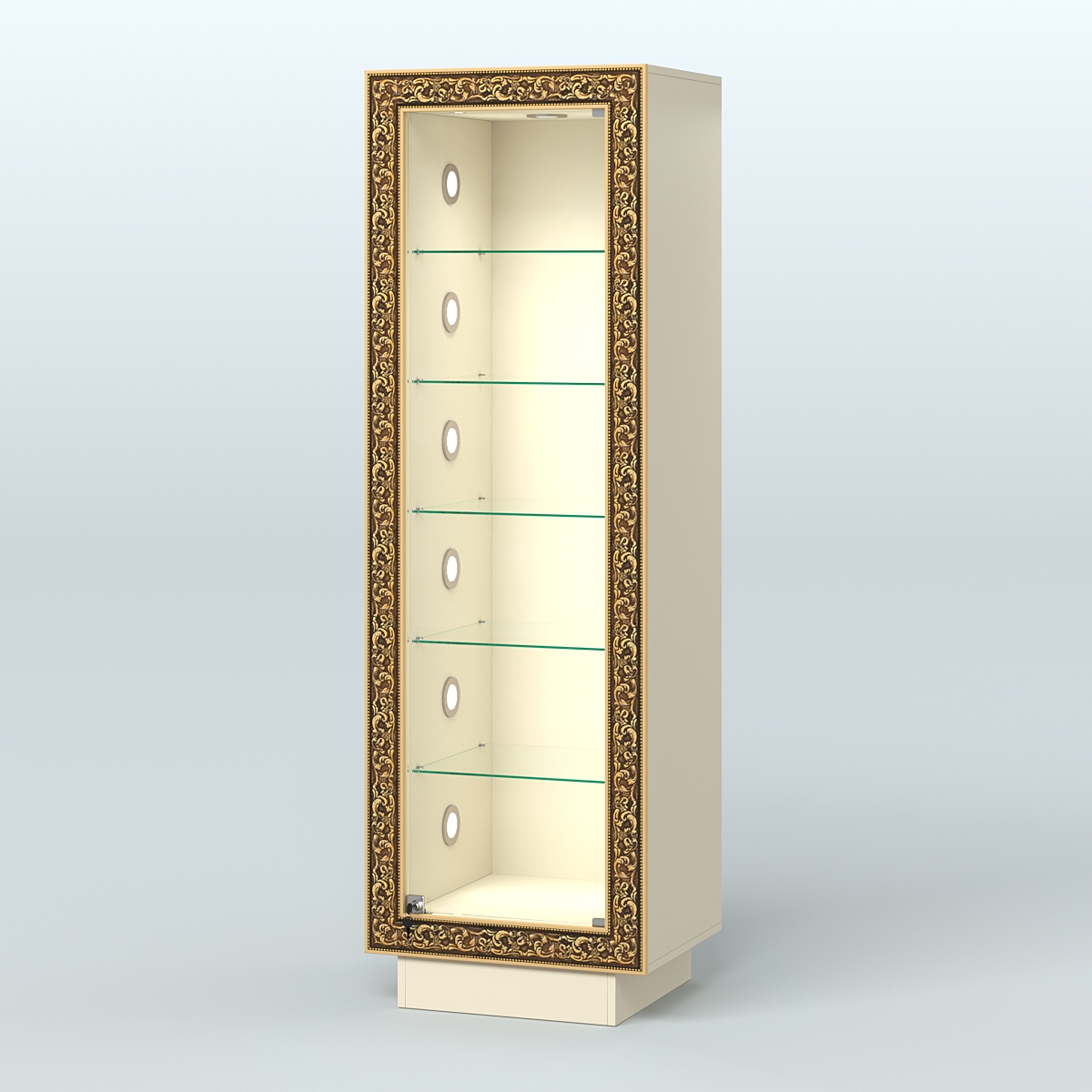 Низкая витрина декорированная НБА-501С Крем Вайс