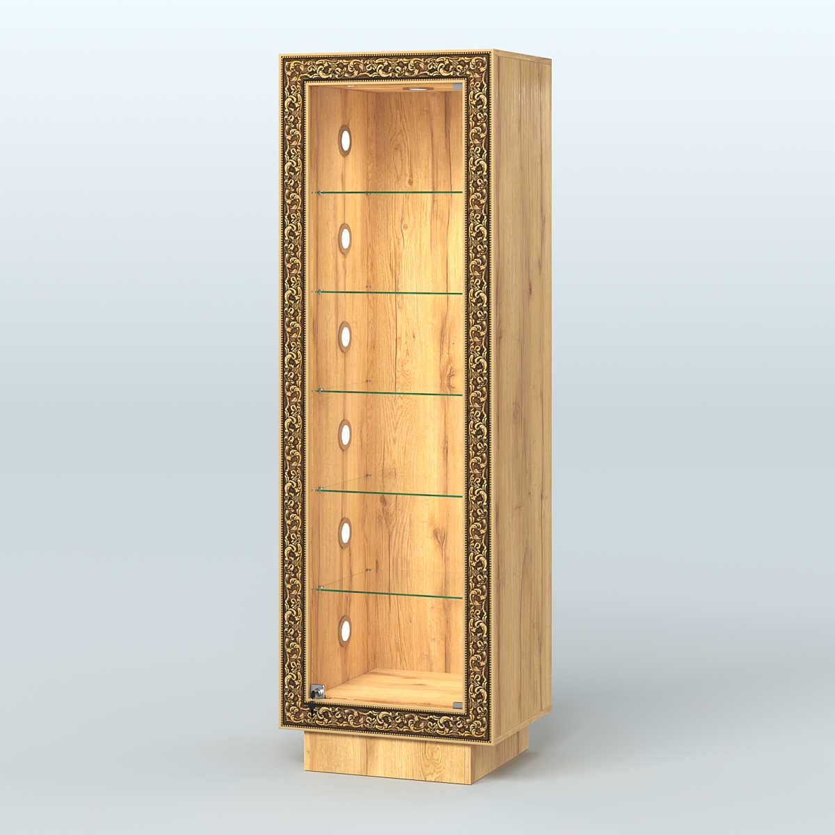 Низкая витрина декорированная НБА-501С Дуб Золотистый