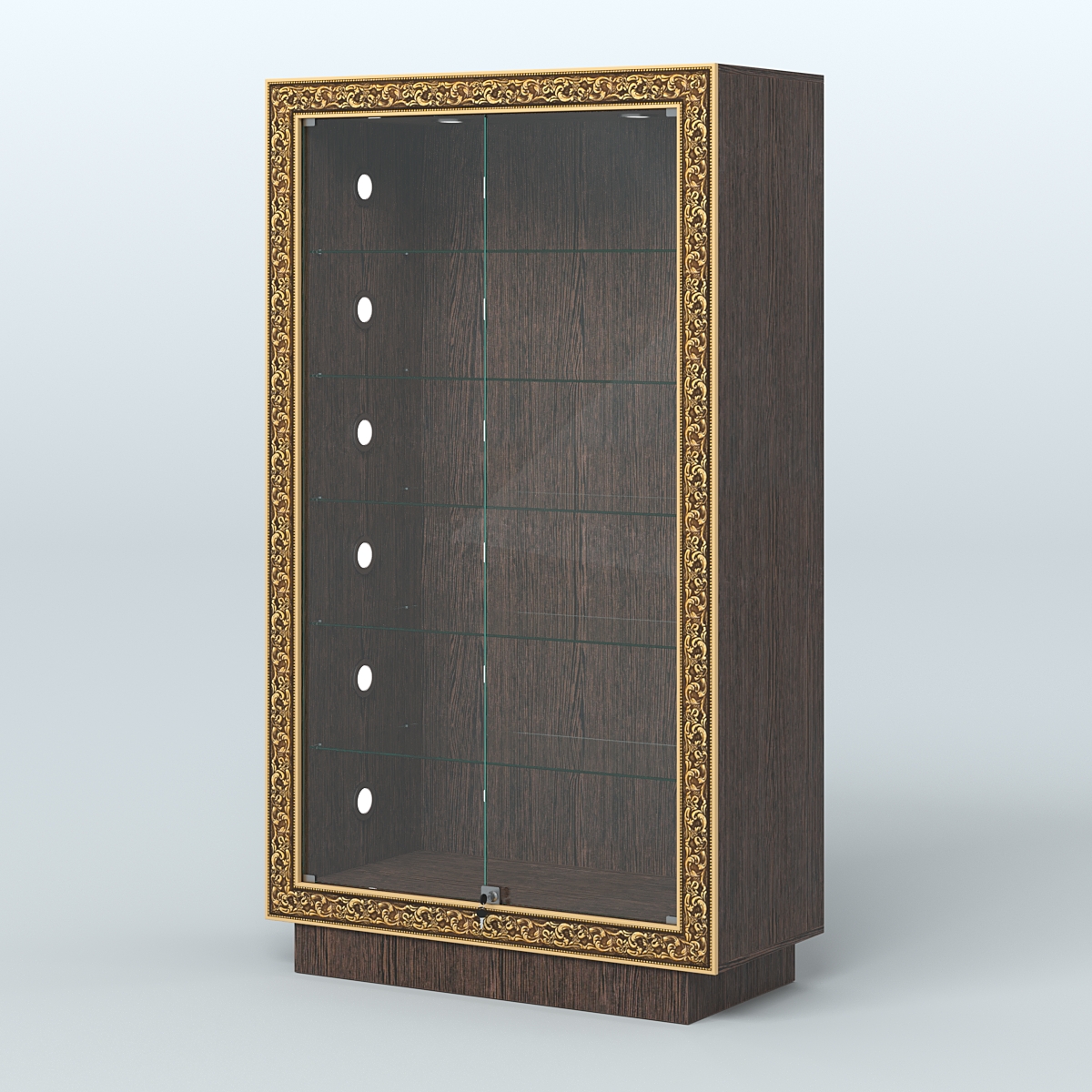 Низкая витрина с декором и замком НБА-505С Дуб Венге