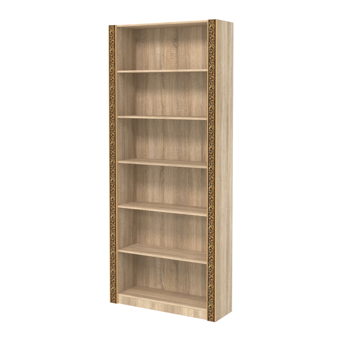 Торговый стеллаж с декором и шестью полками СБА-1В-300 Дуб сонома