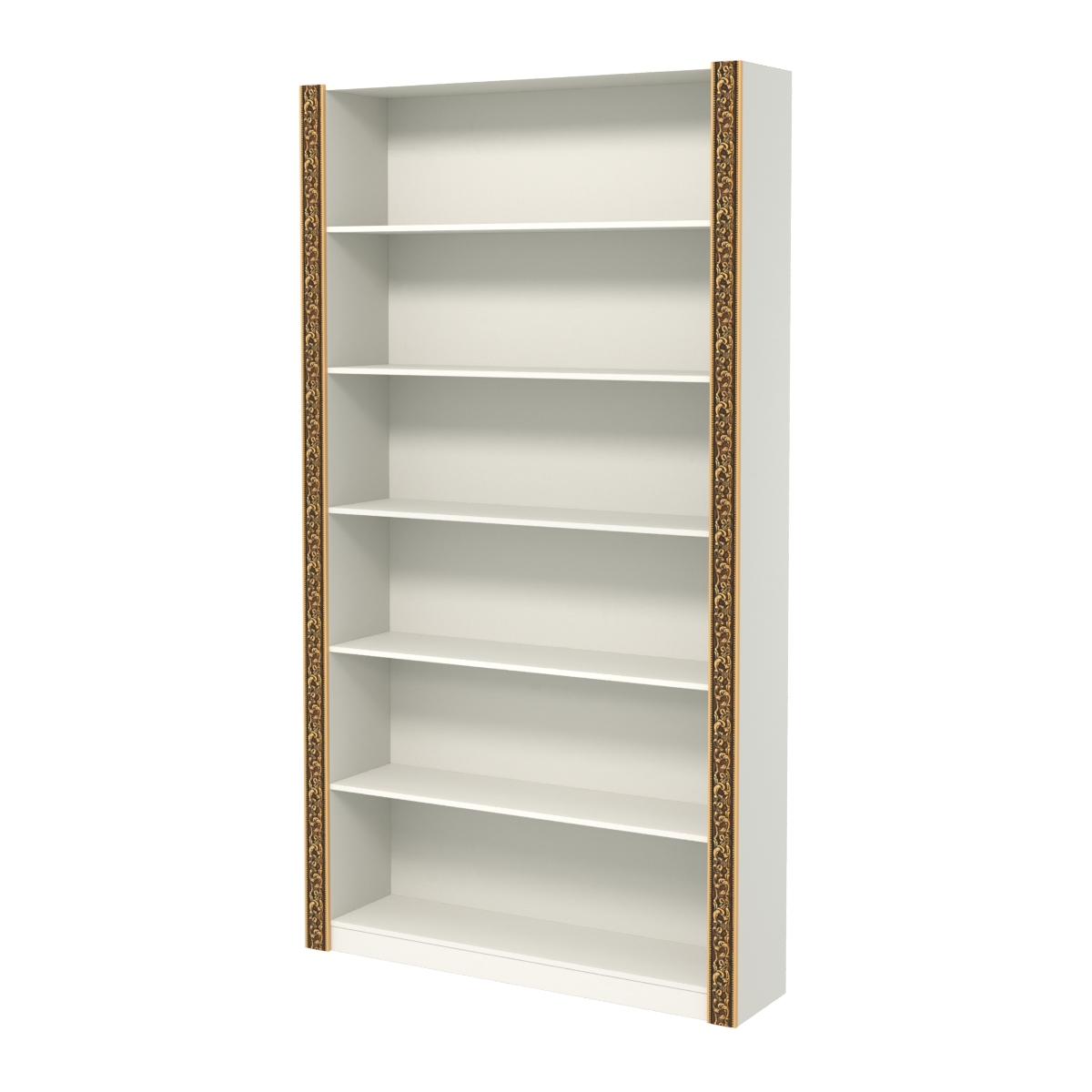 Торговый стеллаж с декором и полками из ДСП СБА-1-1В-300 Белый