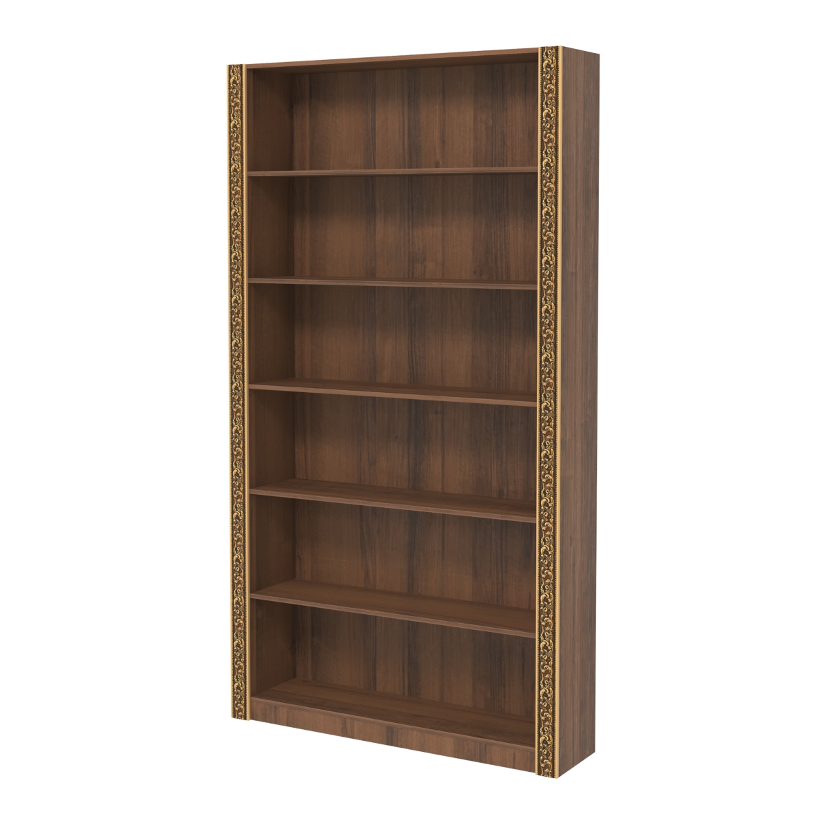 Торговый стеллаж с декором и полками из ДСП СБА-1-1В-300 Орех