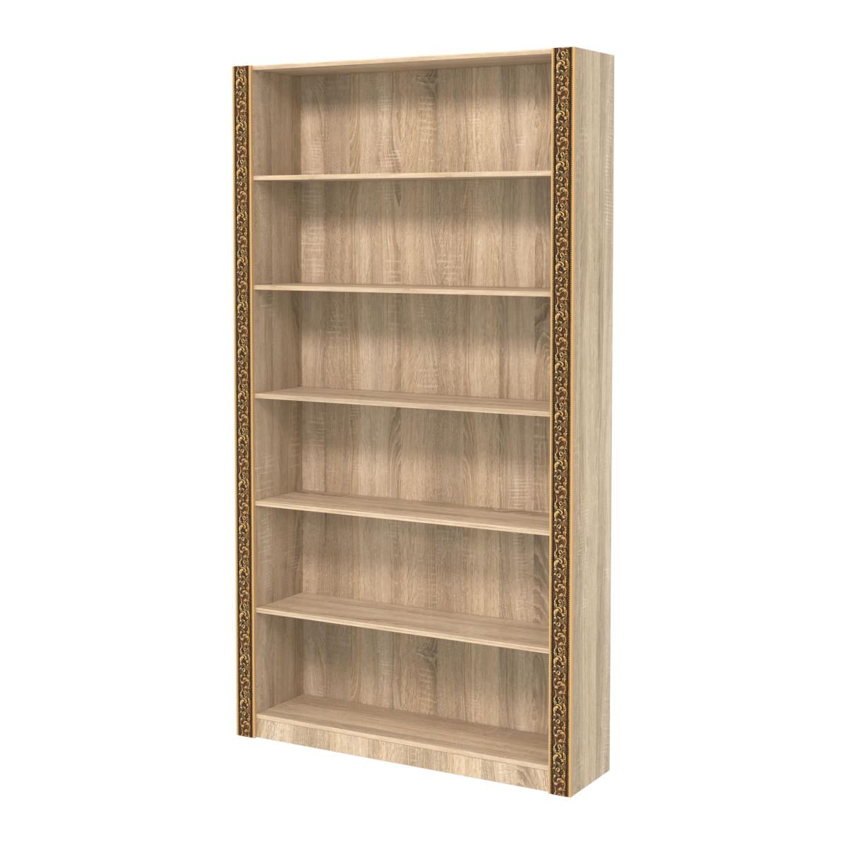 Торговый стеллаж с декором и полками из ДСП СБА-1-1В-300 Дуб сонома