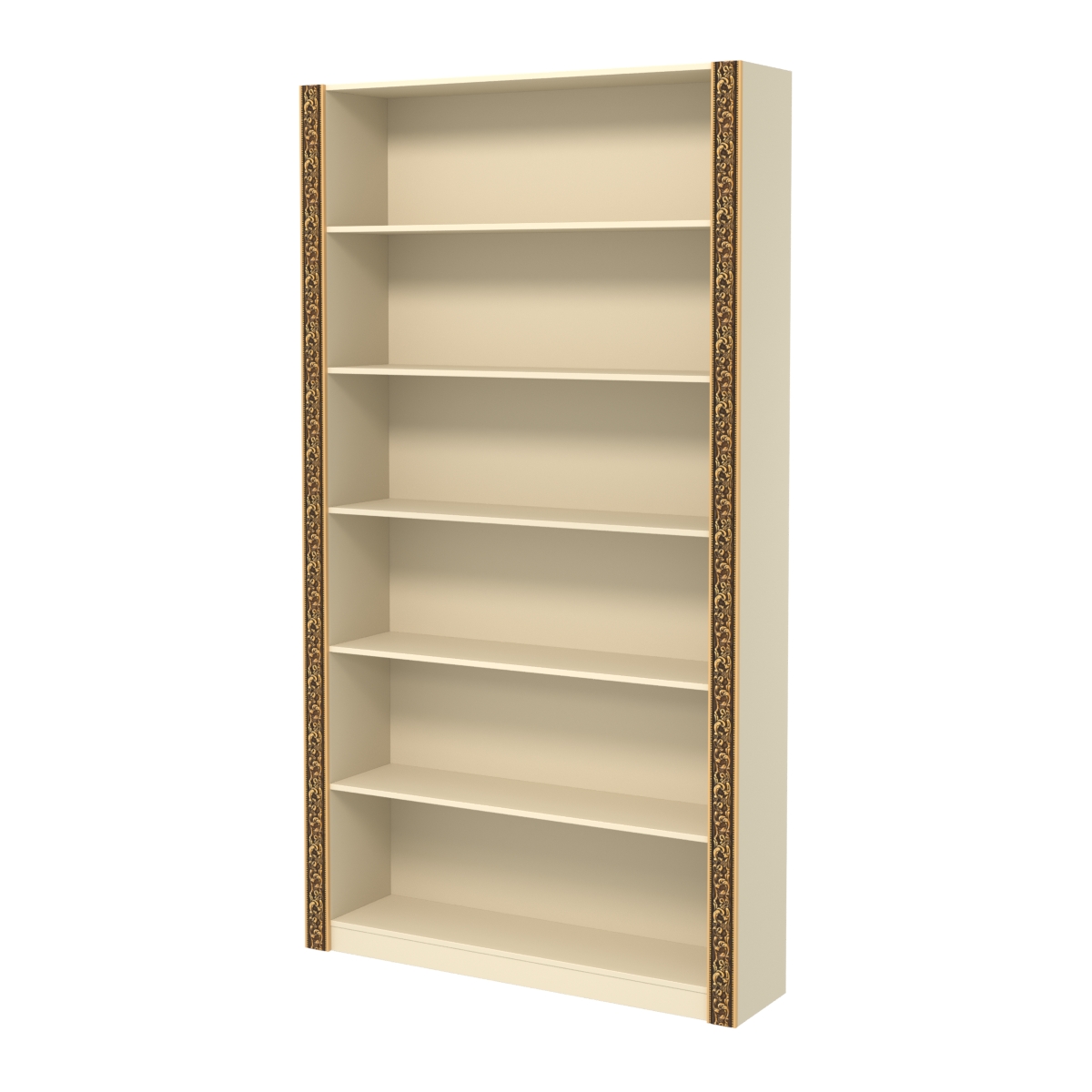 Торговый стеллаж с декором и полками из ДСП СБА-1-1В-300 Крем Вайс