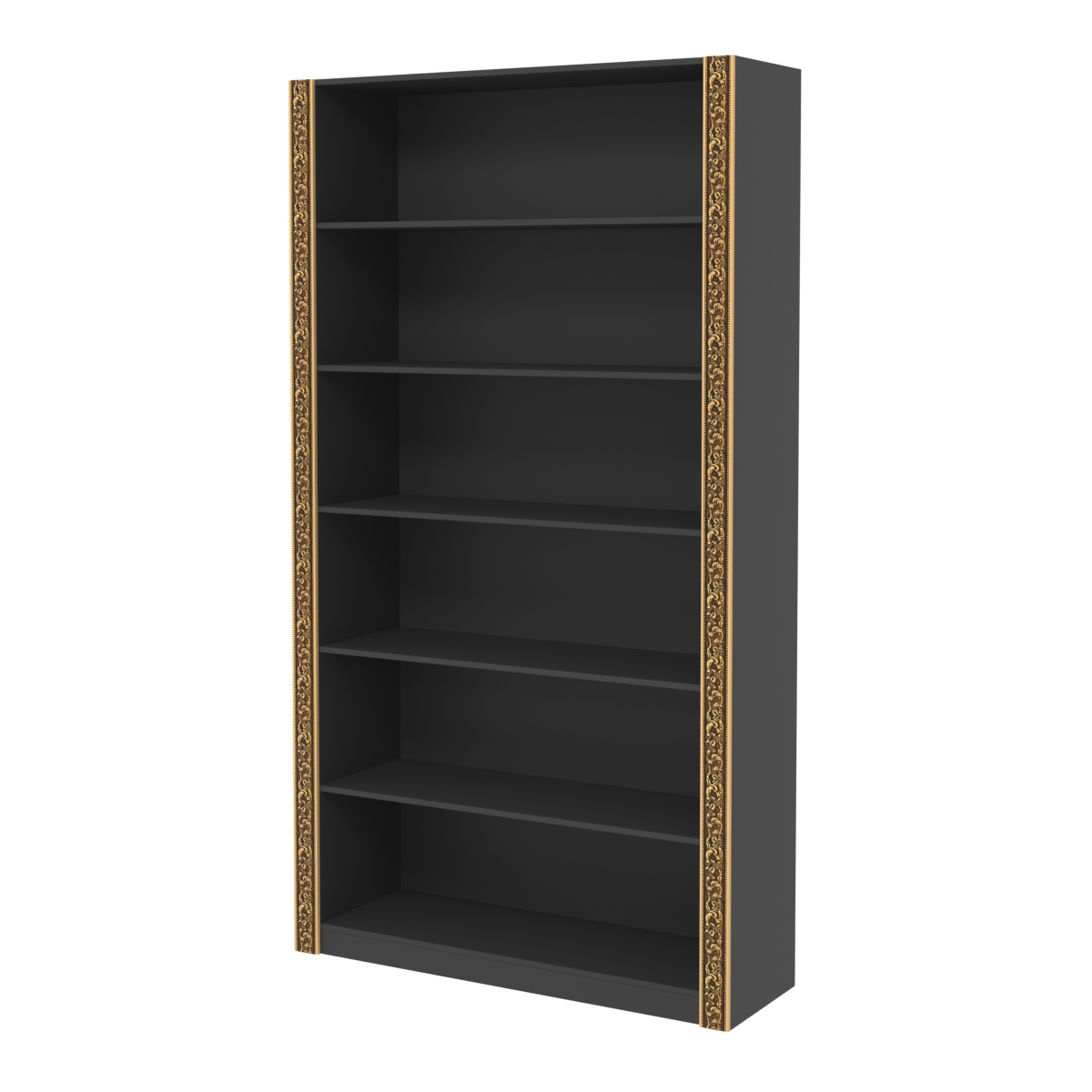 Торговый большой стеллаж с декором СБА-1-1В-400 Черный