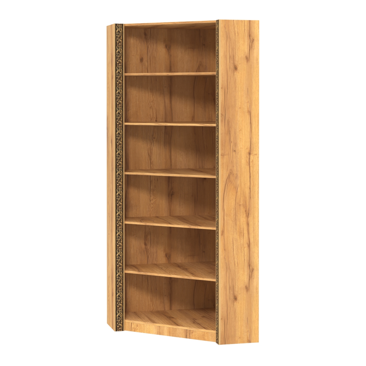 Торговый угловой стеллаж из ДСП с декором СБА-5-2В Дуб Золотистый