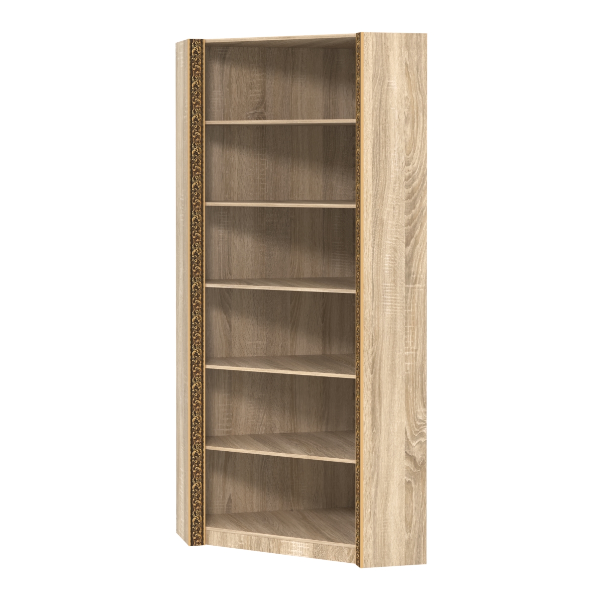 Торговый угловой стеллаж из ДСП с декором СБА-5-2В Дуб сонома