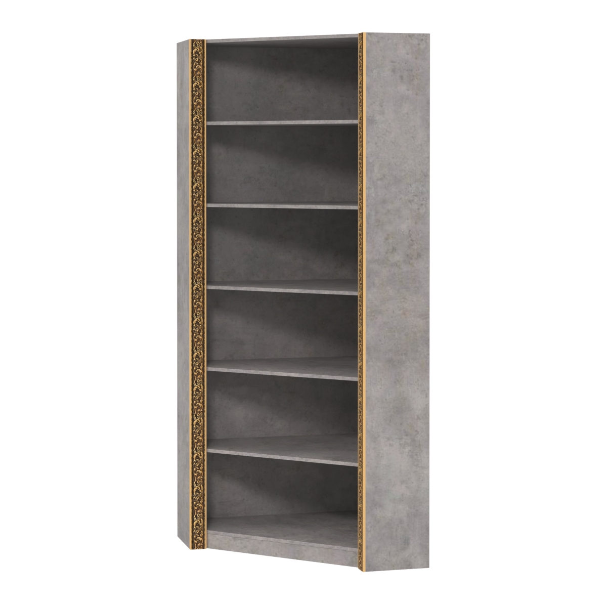 Торговый угловой стеллаж из ДСП с декором СБА-5-2В Бетон Чикаго светло-серый F186 ST9