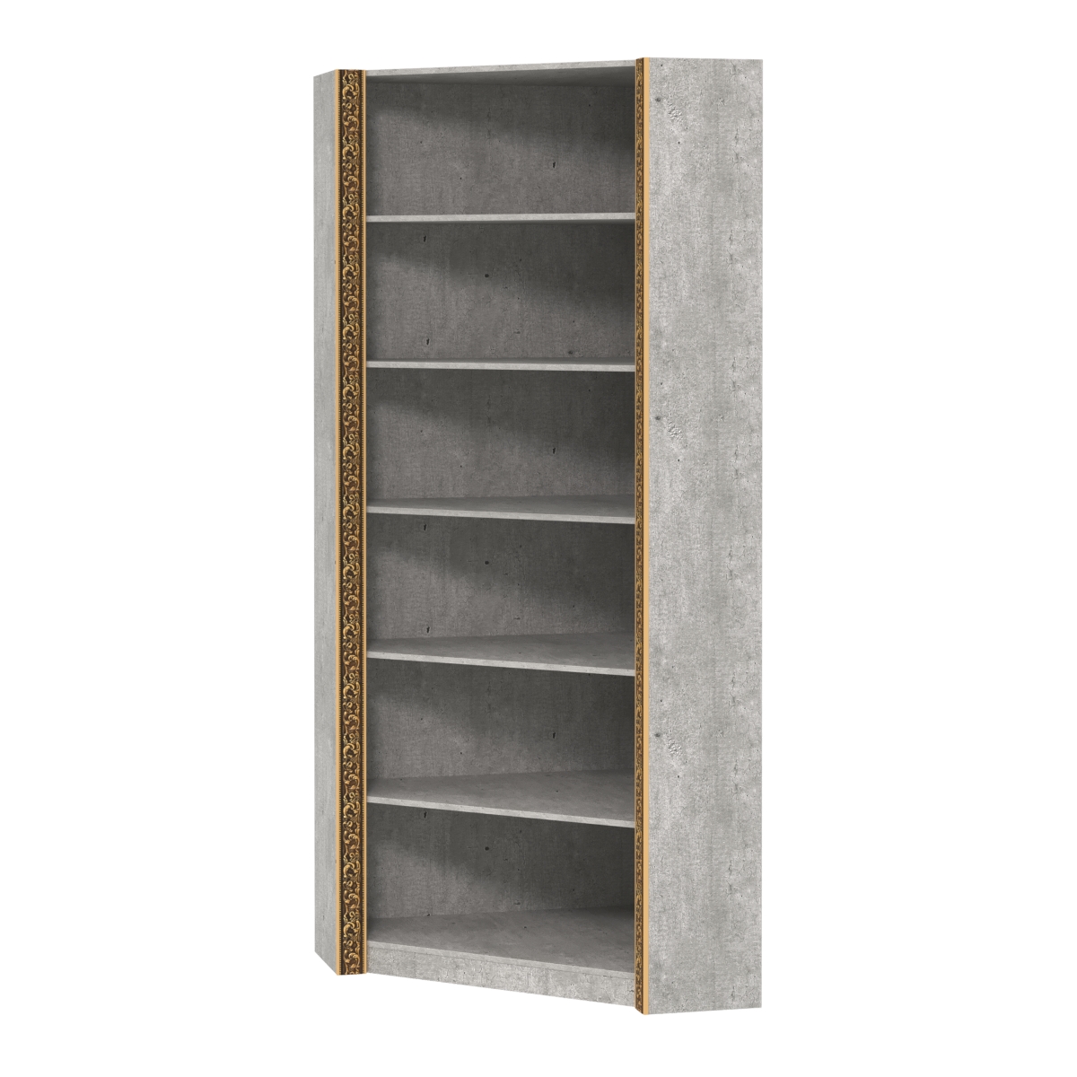 Торговый угловой стеллаж из ДСП с декором СБА-5-2В Метрополитан Грей