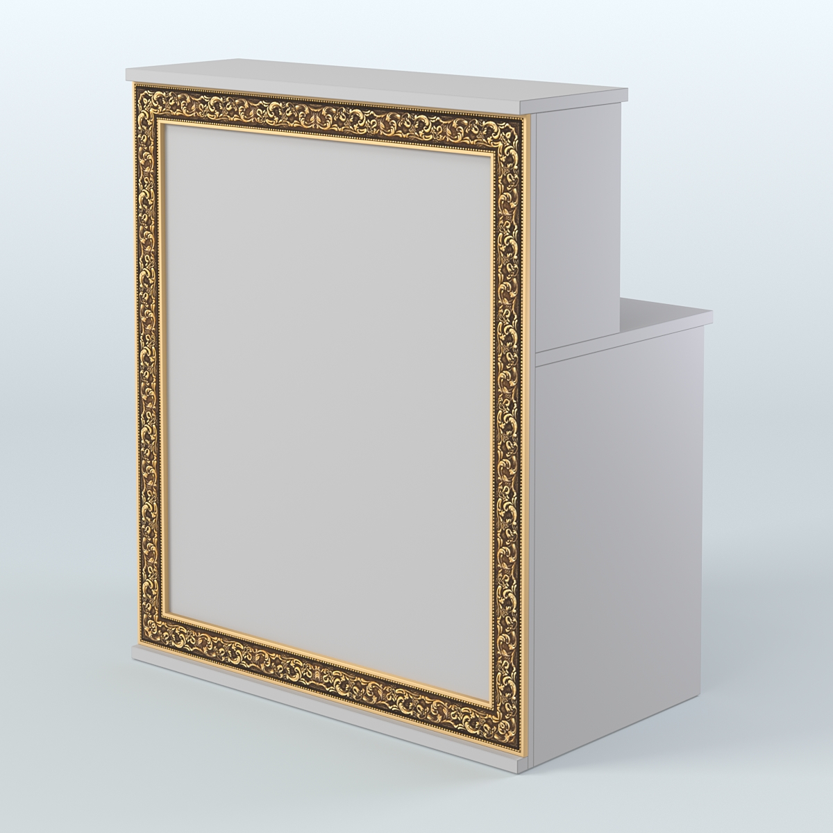 Ресепшен прямоугольный серии БАРОККО №1 Серый