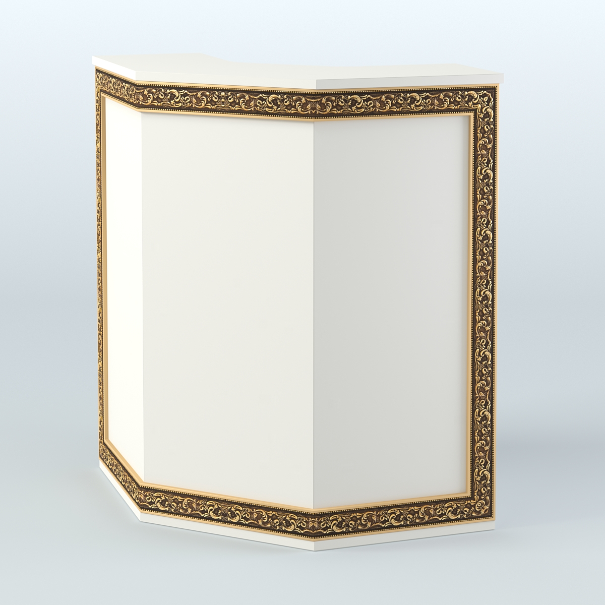 Ресепшен угловой серии БАРОККО №3 Белый