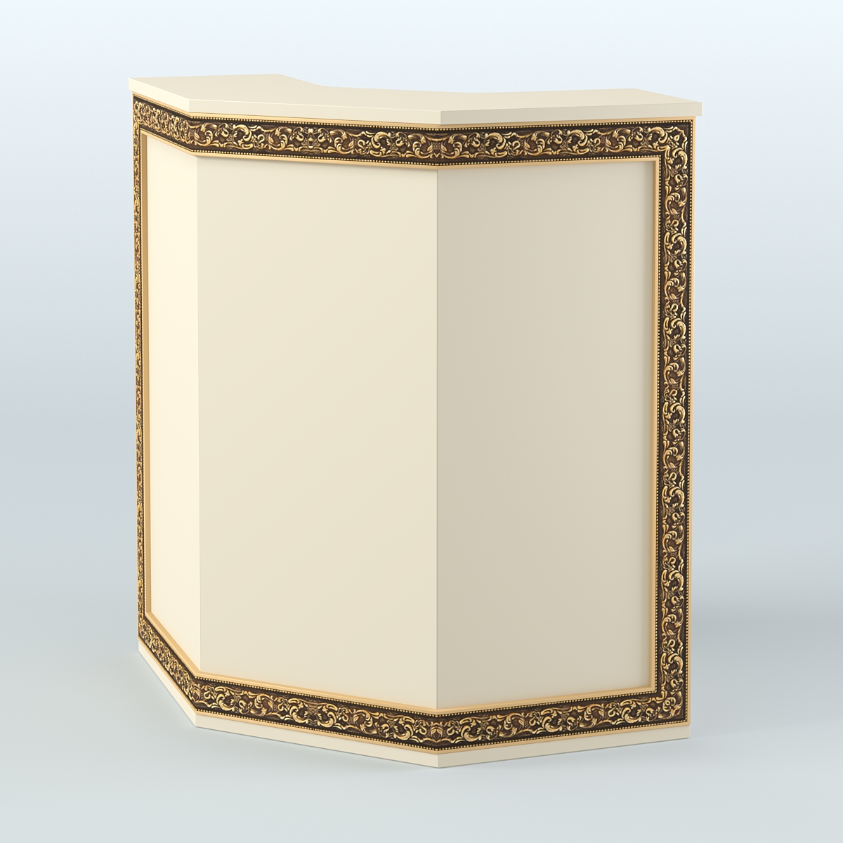 Ресепшен угловой серии БАРОККО №3 Крем Вайс