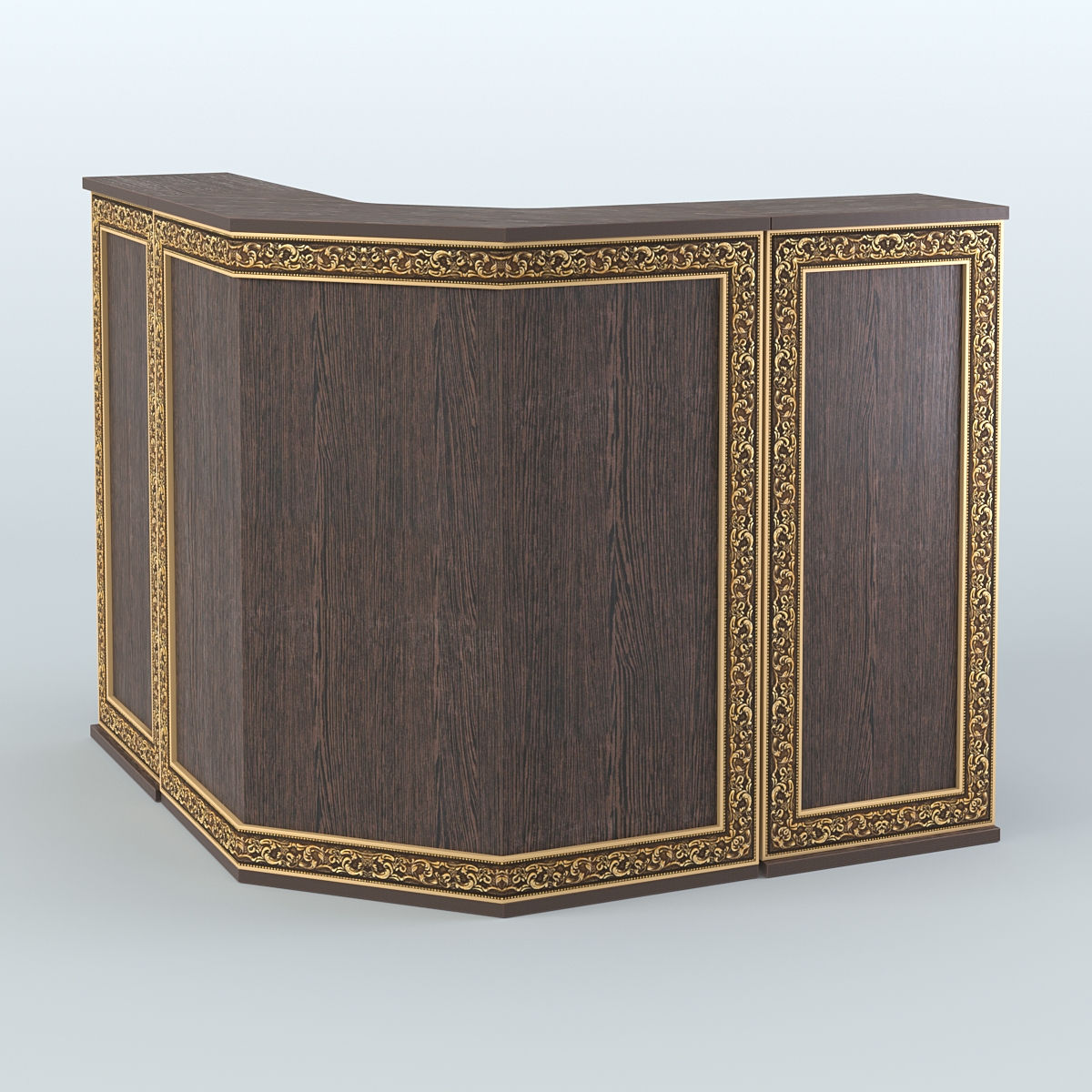 Ресепшен Г-образный серии БАРОККО №4 Дуб Венге