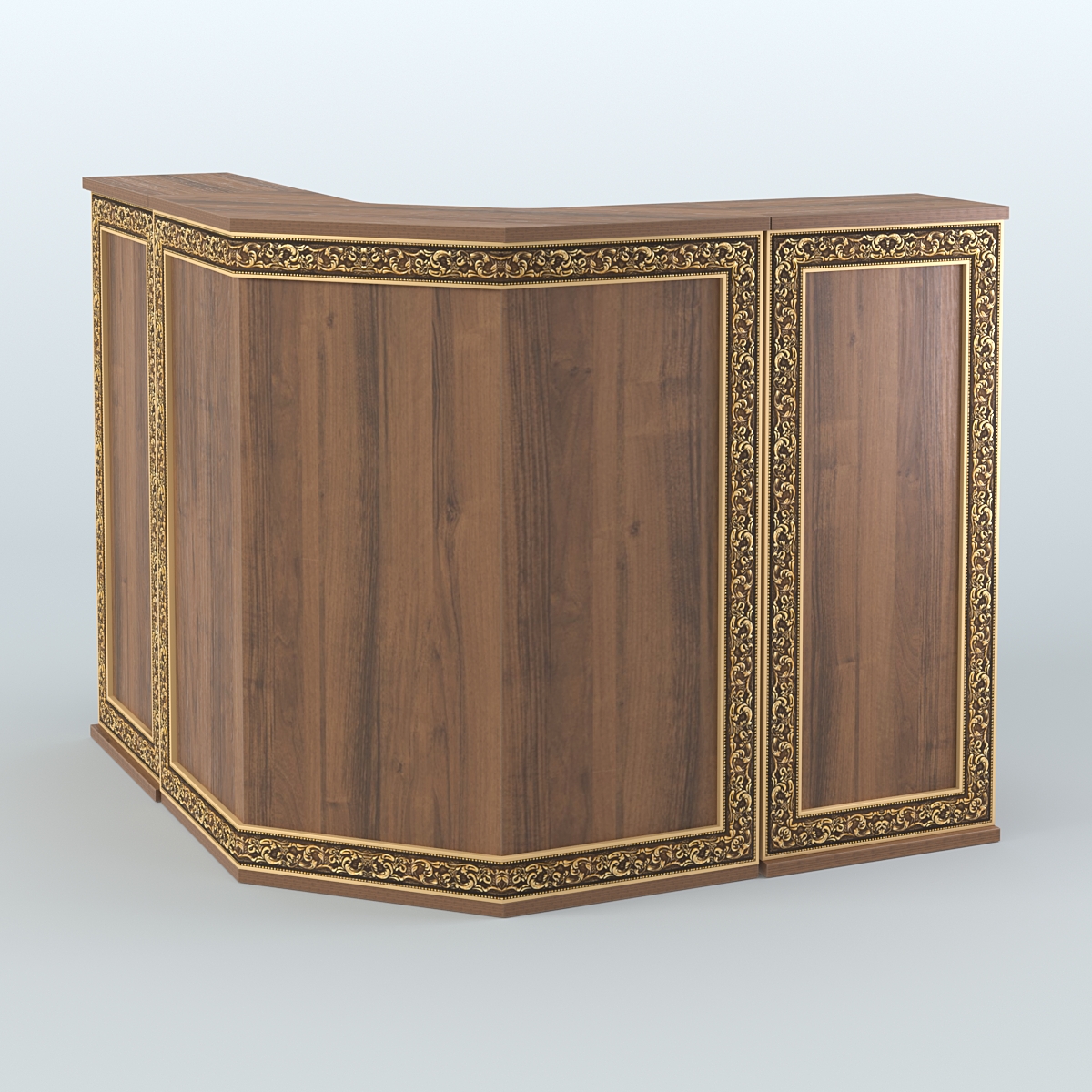 Ресепшен Г-образный серии БАРОККО №4 Орех