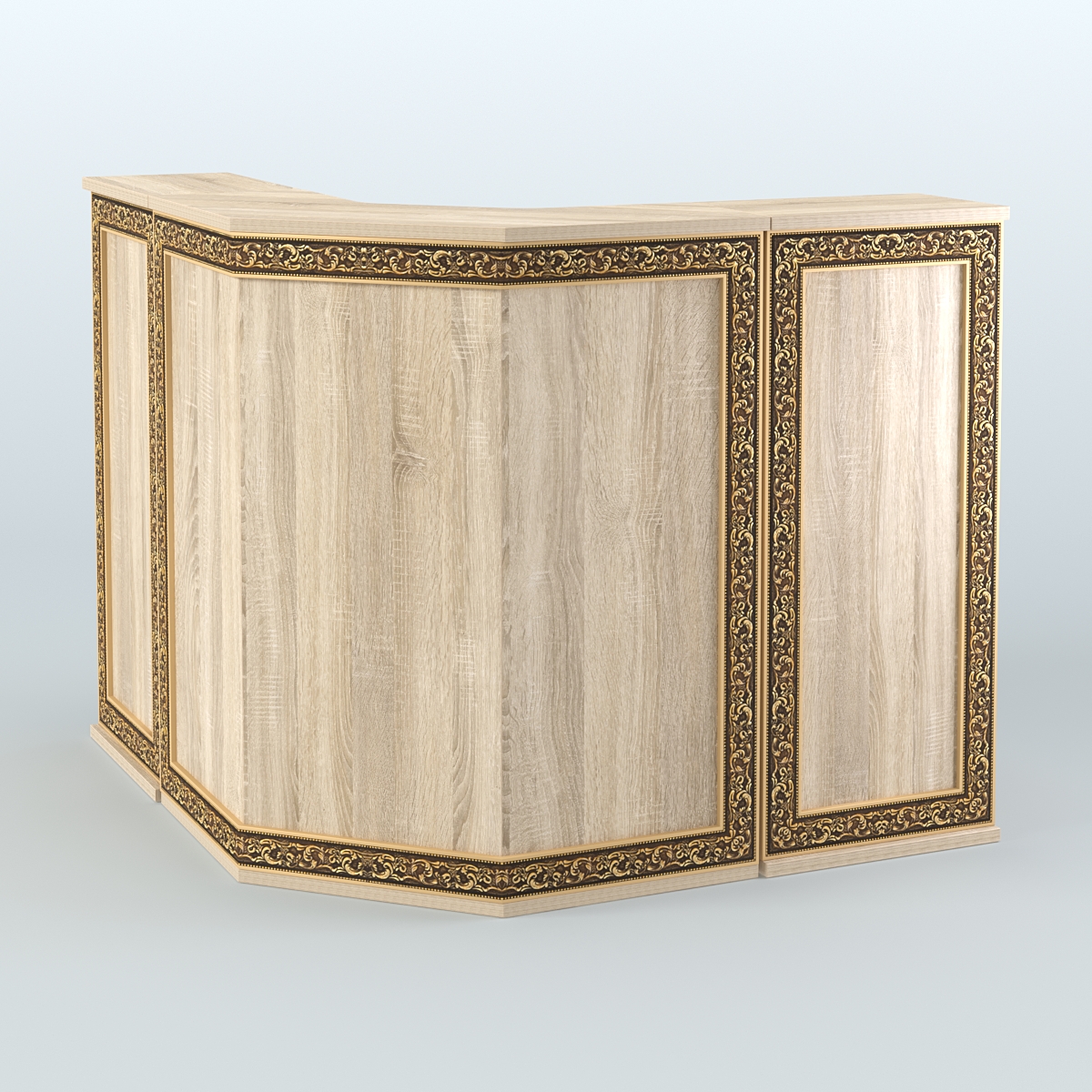 Ресепшен Г-образный серии БАРОККО №4 Дуб сонома