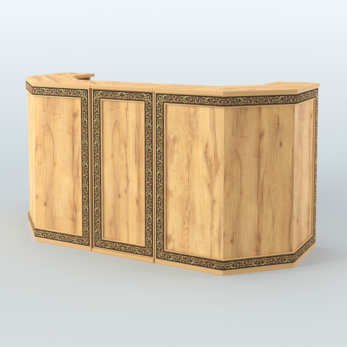 Ресепшен П-образный серии БАРОККО №6 Дуб Золотистый