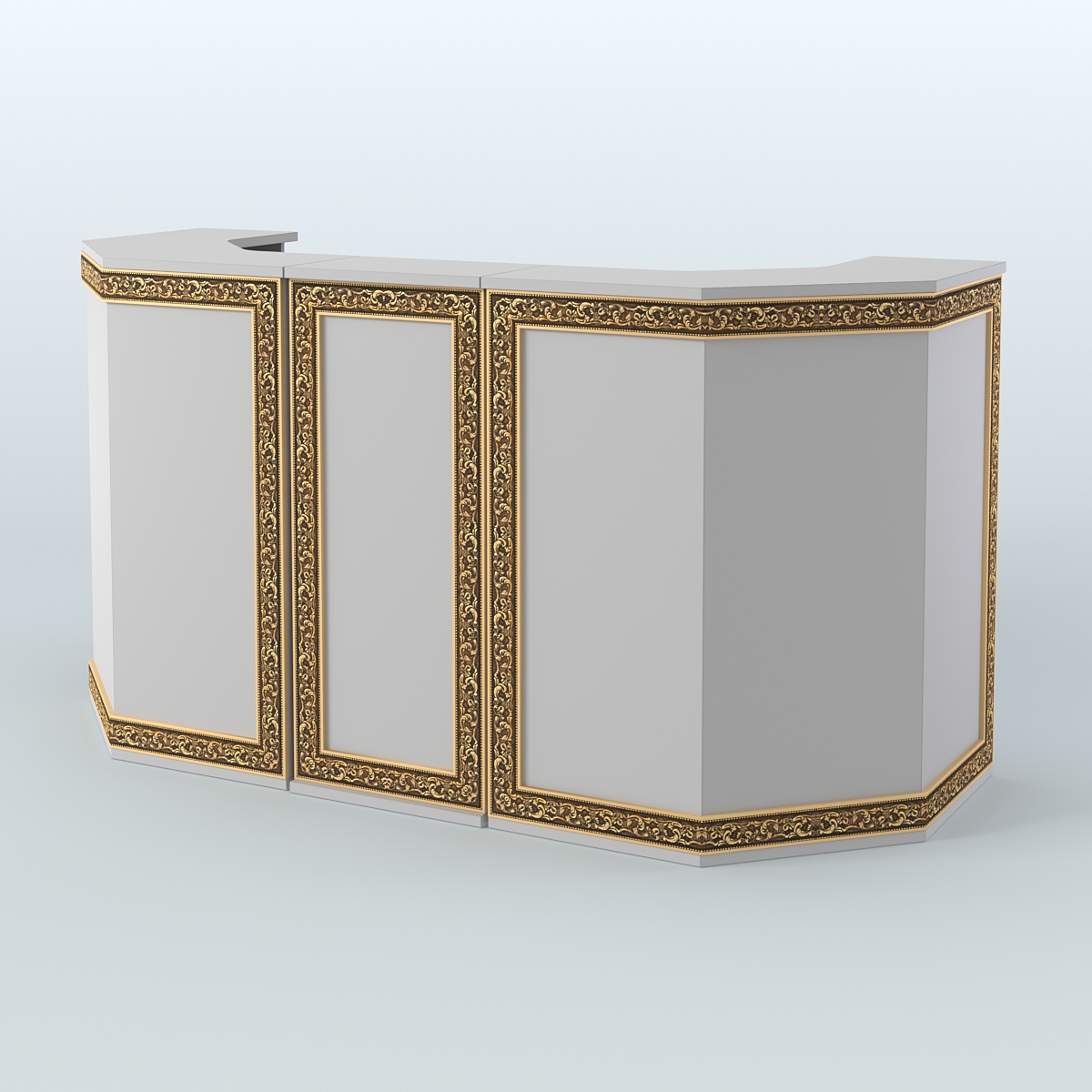 Ресепшен П-образный серии БАРОККО №6 Серый