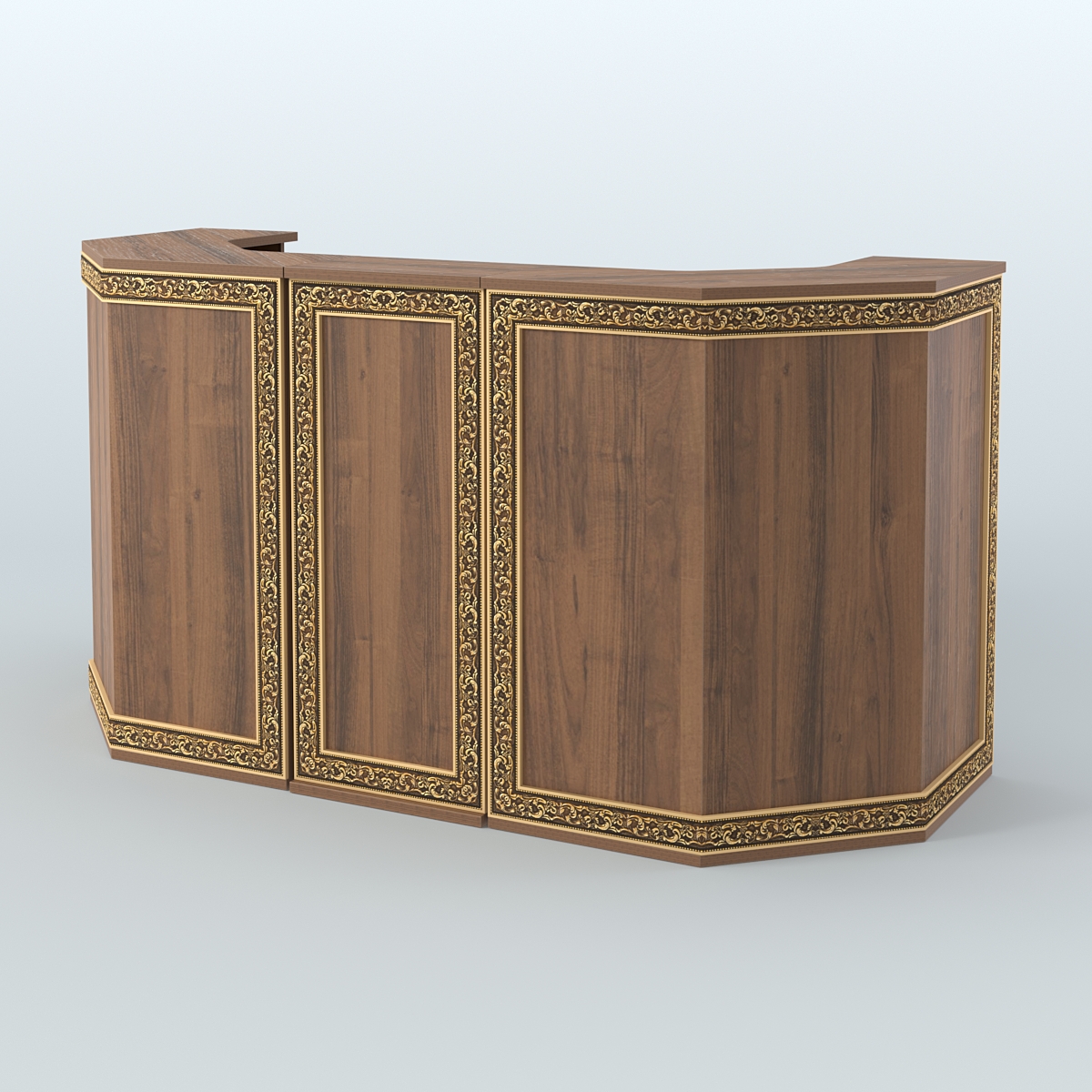 Ресепшен П-образный серии БАРОККО №6 Орех